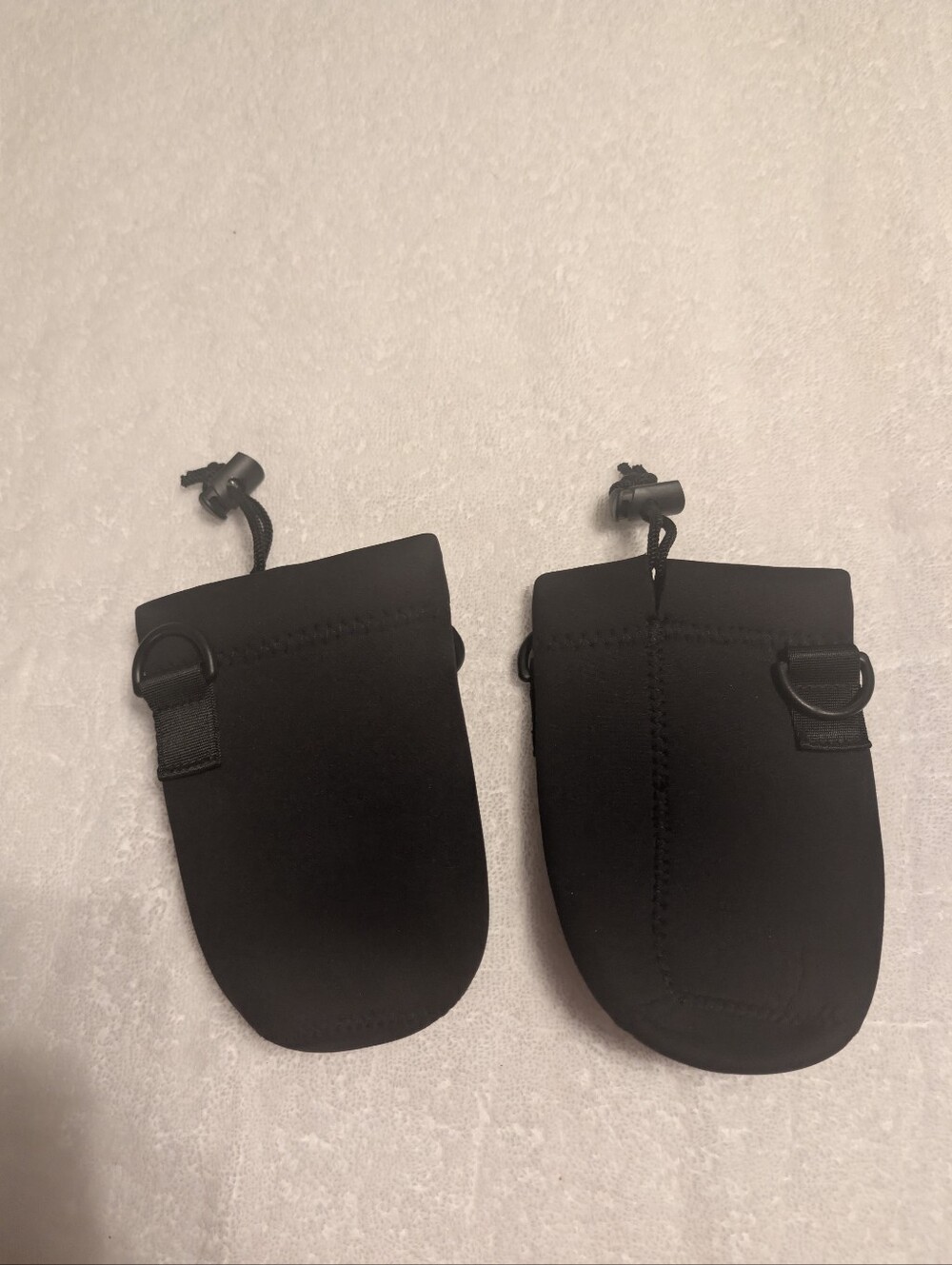 2 Black Camera Lens Protector Pouches